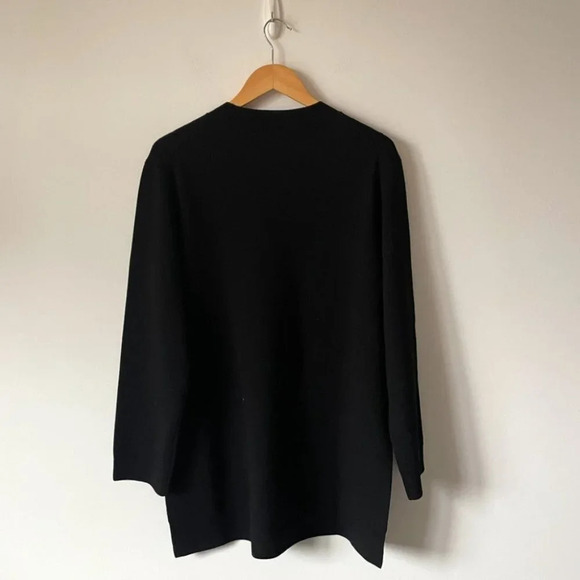 Theory Knit Tunic Empire Fine Merino Wool Tunic Sweater Black Size Large - Picture 7 of 10